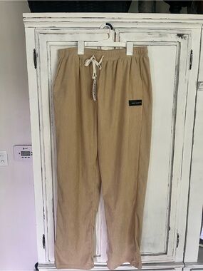 Men's Tan Corduroy Drawstring Pants